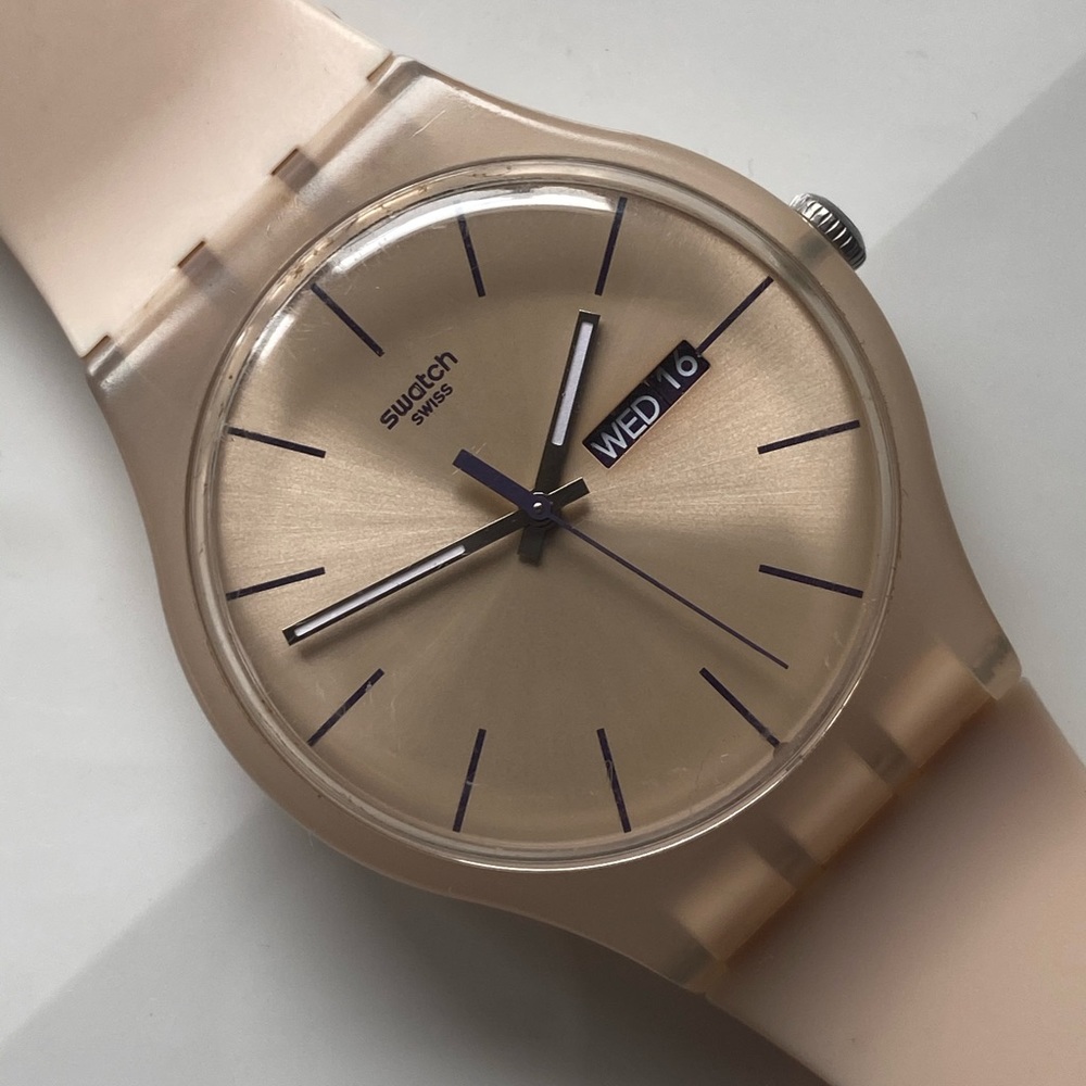 Swatch rose pink sporty watch